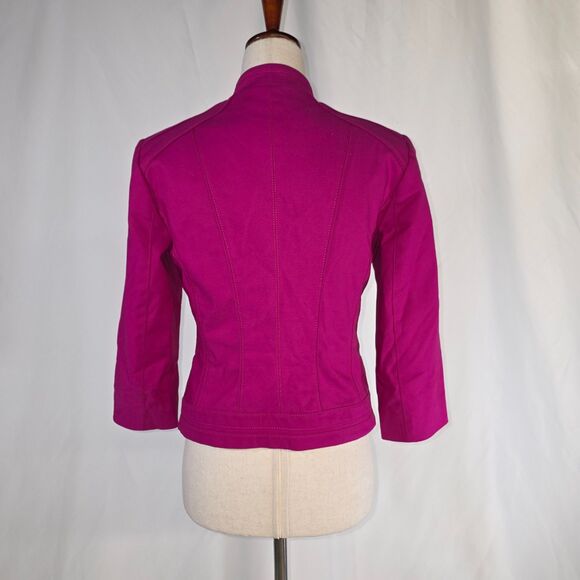 Perfect Form Fuchsia Zippered Blazer by White House Black Market Size 4 - Picture 8 of 16